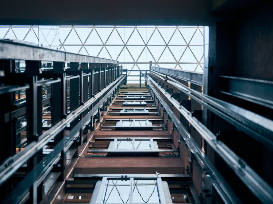 Open elevator lift shaft